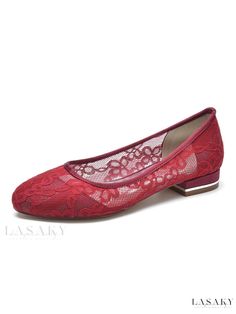 Lasaky - Exquisite Bridal Flats: Luxury Lace Embroidered Womens Wedding Shoes with Delicate Round Toe Lavender Prom Dresses, Prom Dress Trends, Navy Blue Prom Dresses, Wedding Shoes Comfortable, Prom Dress Shoes, Bridal Flats, Wedding Shoes Lace, Royal Blue Prom Dresses, Embellished Heels