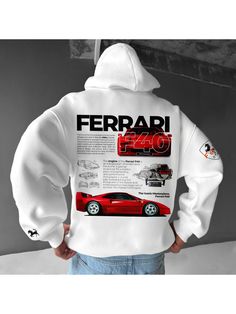 Men Youth Sweatshirt, Oversize Sports Car F40 Print Hoodie Trendy Hoodies, Ferrari F40, Cars Clothes, Sports Hoodies, Cool Hoodies, Pullover Designs, Hoodies Design, Print Hoodie, Hoodie Design