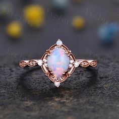 Vintage White Opal Engagement Ring,Pear Shape Opal Bridal Ring,October Birthstone Ring,14K Solid Gold Ring,Women Rings Gift For Her,Handmade Jewelry,Best ring gift This is an popular ring set link: /listing/1255755487/vintage-white-opal-engagement-ring Material: 925 Sterling Silver,Rose/White/Yellow Gold Plated Main st Pear Opal Ring, White Opal Engagement Ring, Gold Ring Women, Vintage Opal Engagement Ring, Baguette Wedding Band, Opal Engagement Ring Set, Friend Rings, October Birthstone Rings, Opal Engagement Ring