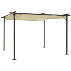 an outdoor gazebo that is closed and ready to be used as a shade for the patio