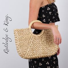 THE PERFECT SIZE TOP HANDLE HANDBAG - The Rutledge & King straw clutch is a fashionable alternative to traditional straw bags for women. The Rutledge and King straw tote offers plenty of room to fit your daily essentials, including your cell phone, lip gloss, wallet, and day to day items. Straw basket bags are a subtle accessory that pairs well with sundresses, rompers, and summer outfits. SUPERIOR DESIGN - Rutledge & King purses and handbags come in trendy colors to go with any look. The high q Spring Handheld Straw Bag With Braided Handles, Handheld Straw Bag With Braided Handles For Spring, Spring Straw Bags, Lightweight Straw Bags For Spring, Woven Bags For Spring Day Out, Spring Lightweight Straw Bags, Natural Color Bags For Spring Day Out, Spring Day Out Bags With Braided Handles, Braided Straw Bags For Day Out