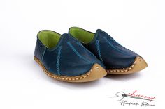 Comfy, handmade, natural leather women's flat shoes, loafers, slip ons, house shoes. The Shoes are suitable for wearing inside or / and outside. These shoes take good care of your feet;  - Ethically sourced leather - Comfortable  - %100 Handcrafted  - Keep your feet cool and dry.  - Made to keep your feet cool, dry & odourless. - Designed to release static electric from the body thanks to leather sole..  - Charooq  is handcrafted and made by natural materials. This makes  each pair unique.  Arti Blue Slip-on Moccasins, Blue Flat Slip-on Moccasins, Blue Slip-on Slippers With Rubber Sole, Blue Closed Toe Loafers With Rubber Sole, Comfortable Blue Loafers With Rubber Sole, Comfortable Blue Loafers With Round Toe, Comfortable Blue Slip-on Loafers, Blue Slip-on Casual Loafers, Blue Closed Toe Moccasins With Rubber Sole