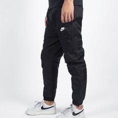 Men's Nike Sports Woven Sports Long Pants Black AR2366-010 Sportswear Sweatpants With Side Pockets For Outdoor Activities, Functional Black Sports Sweatpants, Black Functional Sports Sweatpants, Nylon Sports Joggers With Side Pockets, Functional Black Sweatpants For Sports, Nylon Joggers With Side Pockets For Sports, Black Sports Pants With Moisture-wicking, Black Sports Long Pants, Black Sports Bottoms Long Pants