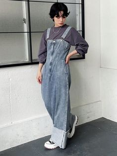 Women's Plain Minimalist Casual Denim Bib Pants Light Wash Casual  Sleeveless Denim Colorblock,Plain Overall Non-Stretch  Women Clothing, size features are:Bust: ,Length: ,Sleeve Length: Trendy Denim Overall Pants, Trendy Denim Overalls, Styling Overalls, Trans Fashion, Baggy Overalls, Cute Overalls, Overalls Fashion, Salopette Jeans, Long Denim Skirt