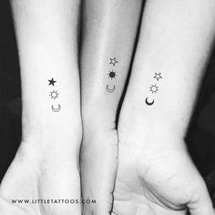 two people with matching tattoos on their arms