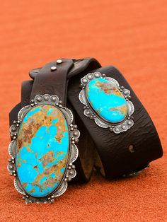 My love for old leather began when I moved out West. I search the world over, through barns saddle shops and ranches, for old retired saddle leather. This leather is the backdrop for my "Wild West" vintage leather belts! Shown here with perfect Kingman Turquoise oval concho, on 3 inch wide vintage leather. These look amazing with any of our Mas Grande Turquoise buckles. These belts sport two conchos measuring around three inches each! Buckles are sold separately. Some of this leather is over 100 Vintage Bridle Leather Belt With Antique Buckle, Vintage Leather Belts For Ranch, Rustic Leather Belt Buckles For Ranch, Vintage Belt Buckles For Western-themed Events, Southwestern Leather Belt Buckles For Western-themed Events, Rustic Belt With Antique Buckle For Western-themed Events, Rustic Belt With Antique Buckle For Western Events, Rustic Belts With Antique Buckle For Western-themed Events, Vintage Leather Belts For Western-themed Events