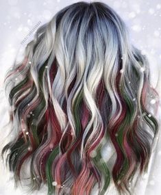 Holiday Hair Color, Creative Hair Color, Christmas Hairstyles, Hair Creations, Holiday Hairstyles, Hair Color And Cut, Christmas Hair, Creative Hairstyles, Hair Dye Colors