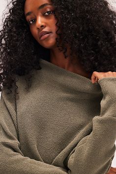 **Fit:** For a more tailored fit, size down. Heavy knit ribbed tunic sweater featured in a slouchy, oversized fit. * Stretchy fabric * Sleek mock neck | Ottoman Slouchy Tunic by Free People in Green, Size: S Oversized Ribbed Knit Top For Fall, Slouchy Ribbed Sweater For Fall, Spring Ribbed Sweater With Batwing Sleeves, Oversized Ribbed Sweater With Batwing Sleeves, Oversized Knit Top With Ribbed Neckline, Cozy Oversized Ribbed Knit Top, Cozy Ribbed Knit Top In Loose Fit, Oversized Ribbed Top With Batwing Sleeves, Oversized Ribbed Batwing Sleeve Top