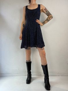 "- Vintage 90s navy blue beaded party dress - Sleeveless - Zipper up the back - No tags, handmade - Small  Bust: 17\" Waist: 13.5\" Length: 33.5\"" Beaded Party Dress, Cottage Core Dress, Blue Button Up Shirt, Beautiful Sweater, Dress Small, Dress Sleeveless, Small Bust, Wool Sweaters, Vintage 90s