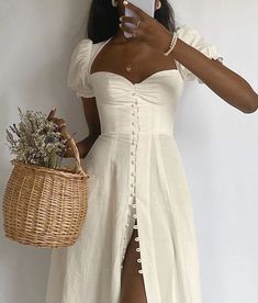 Summer Dress Trends, Dresses Aesthetic, Cottagecore Fashion, Ținută Casual, Vestidos Vintage, Blonde Bobs, Modieuze Outfits, Puff Sleeve Dresses