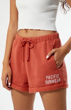 Upgrade your loungewear with the PacSun Classic Rolled Sweat Shorts. These shorts feature a drawstring waistband for a customizable fit and side hand pockets for convenience. With a roll cuff hem and Pacific Sunwear embroidery, they blend comfort with style for a laid-back look that's perfect for any casual occasion.


	Solid color sweat shorts
	11.125" rise
	2.25" inseam
	Soft fleece lining
	Drawstring waistband
	Side hand pockets
	Roll cuff hem
	PacSun embroidery
	Relaxed fit
	60% cotton, 40% polyester
	Machine washable
	Model is wearing a size small
	Model measurements: 5’6” height, 30” bust, 25.5” waist, 36.5” hip Sporty Pajama Shorts With Drawstring For Loungewear, Sporty Loungewear Pajama Shorts With Drawstring, Sporty Drawstring Pajama Shorts For Loungewear, Sporty Pajama Shorts With Drawstring For Lounging, Comfortable Lounging Shorts With Drawstring, Sporty Drawstring Pajama Shorts For Lounging, Comfortable Drawstring Shorts For Lounging, Drawstring Lounging Shorts, Leisure Cotton Pajama Shorts With Drawstring