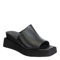 Introducing the most essential sandal of the summer. Infinity is the slip-on mule you already knew you needed, with a modern architectural silhouette and a low-profile platform wedge. As comfy as it is sleek, the real question is, how can you decide on just one color? Black is always a staple, and the possibilities are truly endless. Wear with everything from suiting to casual wear, evening wear, and everything in between. Features:- Women's wedge sandals- Upfront design + asymmetrical wide fron Womens Sandals Wedges, Black Wedge, Black Wedge Sandals, Slip On Mules, Black Wedges, Platform Wedge, Womens Wedges, Womens Casual Outfits, Platform Wedges