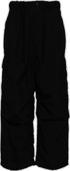 Black Cargo Shorts With Belt Loops For Outdoor, Black Techwear Bottoms With Drawstring, Black Drawstring Pants For Outdoor, Black Cargo Style Shorts For Streetwear, Black Utility Pants With Drawstring, Black Nylon Cargo Pants With Drawstring, Black Nylon Cargo Pants With Belt Loops, Black Nylon Cargo Shorts With Side Pockets, Black Pants With Drawstring For Streetwear