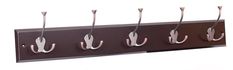 four hooks are attached to the side of a coat rack