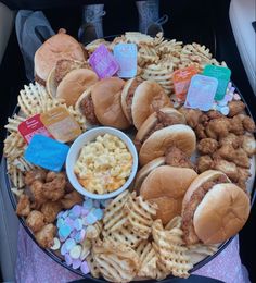 a large platter filled with lots of food