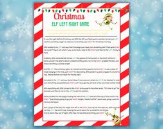 a christmas elf's elf letter to santa on a blue background with snowflakes