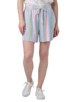 Como Vintage Women's Striped Linen Short Como Vintage wants to add linen to your closet. Using our soft linen blend fabrication, it is lightweight and airy. It comes in a multi-color stripe, perfect for those hot summer months. Our short features two front pockets and one back pocket with an adjustable drawstring. We also have a matching top for anyone who likes a set !! 5 inch inseam Adjustable drawstring Two front pockets and one back pocket Linen blend Stripe Shorts, Tractor Supply, Linen Short, Plus Size Shorts, Plus Size Jeans, Summer Months, Powder Pink, Matching Top, Striped Linen