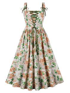 Women's Patterned Dress, Flower Knee Length Dress, A Line Floral Dress Casual, Digital Print Dress Patterns, French Floral, Suspender Dress, New Arrival Dress, Comfortable Outfits, Casual Dresses For Women