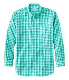 Customers love the high-quality craftsmanship of our wrinkle-free button down shirt, which gives you all the comfort of cotton, with none of the wrinkles. Traditional Fit: Relaxed through the chest, sleeve and waist. 100% cotton poplin. Fine 80s two-ply fabric for longer wearability. Features wrinkle-free performance that won't wash out. Our innovative TrueCool® fabric wicks moisture away from your skin and helps it dry quickly. Machine wash and dry. Button-down collar and single chest pocket. I Check Dress Shirt, Check Dress, Sport Shirt, Men's Shirts, Fit Check, Button Down Collar, Wrinkle Free, L L Bean, Dress Shirts