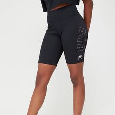 Product Description The Nike Air Shorts Have A Body-Hugging Fit To Your Style With Style. A Mix Of Ribbed Fabric And Elegant Spandex Gives A Textured Look. The Structured, Ribbed Material And The Elegant Elastane Inserts Create An Interesting Look With Combined Materials. The Elastic Material Fits Comfortably Against The Body. Block Letters Graphics Express Your Love Of Nike Air. Body 95% Polyester/5% Elastane; Inserts: 83% Polyester/17% Elastane Machine Wash At 30c, Do Not Tumble Dry, Do Not Ir Casual Workout Biker Shorts Made Of Elastane, Casual Elastane Biker Shorts For Workout, Casual Elastane Knee-length Shorts Activewear, Knee-length Elastane Sports Shorts, Casual Knee-length Shorts Activewear, Moisture-wicking Biker Shorts For Streetwear, Trendy Athletic Shorts For Sports, Trendy Short Length Activewear For Streetwear, Trendy Short-length Activewear For Streetwear