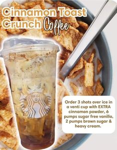 an advertisement for cinnamon toast crunch coffee