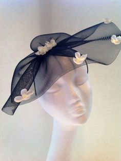 Black &white fascinator headband Flower headband by doramarra, $80.00 White Fascinator, Black Fascinator, Headband Flower, Fascinator Headband, Floral Headpiece, Flower Headband, Headdress, Fascinator, Headpiece