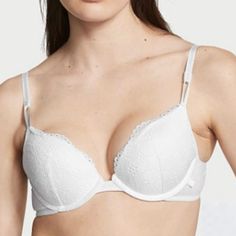 New Beautiful Victoria's Secret Sexy Tee Eyelet Lace Push-Up Bra Victoria's Secret Push-up Bra Friendly Tops, White Bra-friendly Low-cut Top, White Low-cut Bra-friendly Top, Bra Friendly White Low-cut Top, Victoria's Secret Underwire Bra-friendly Tops, Elegant Victoria's Secret Bra Friendly Tops, Elegant Victoria's Secret Bra-friendly Tops, Elegant Bra Friendly Tops By Victoria's Secret, Elegant Victoria's Secret Tops With Comfort Fit