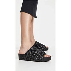 Simon Miller Woven Platform Slide Sandals Women'S Eu 40/Us 10 Black Slip On~ Simon Miller Woven Platform Slide Sandals Women's Eu 40/Us 10 Black Slip On Retail $525.00 Elevate Your Summer And Spring Wardrobe With These Simon Miller Women's Woven Platform Slide Sandals. Slip-On Closure Makes It Easy To Wear And The Flat Heel Style Ensures Comfort While Walking. The Black Color And Solid Pattern Add A Classic Touch To Your Outfit. With A Polyurethane/Polyester Upper And Lining Material, These Platform Slide Sandals, Black Slip On, Simon Miller, Woman Weaving, Platform Slides, Sandals Women, Solid Pattern, Spring Wardrobe, Black Slip Ons