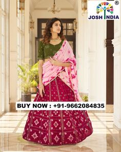 For Order Or Inquiry Kindly Call Or Whatsapp On : +91-9662084835 Pink Color Lehenga, Deep Pink, Party Wear, Pink Color