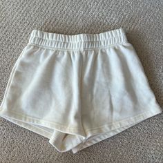 High Waisted Elastic Shorts. Cream Color. Never Worn. Just Too Small On Me. Size Xs, But Fit Like Xxs. Basic White Bottoms With Built-in Shorts, Comfortable Stretch White Shorts, Basic White Cotton Shorts, White Basic Bottoms With Built-in Shorts, Comfortable White Shorts For Spring, Basic White Shorts For Spring, White Basic Shorts For Spring, Comfortable White Spring Shorts, Basic White Bottoms With Elastic Waistband