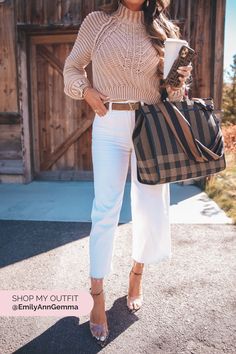 One of my favorite looks from our Jackson Hole Trip. I'm wearing a Sweater from Free People, White jeans, culottes from H Mom Jeans Outfit, Us Fashion, The Sweetest Thing, Fashion Jackson, Sweetest Thing, Fall Clothing, Outfit Inspiration Fall