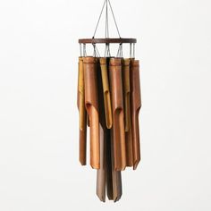 a wind chime made out of bamboo sticks