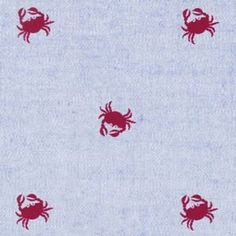 a blue background with red crabs on it