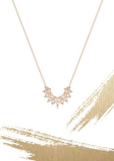 Piaget Sunlight Small Crescent Diamond Pendant Pendant in 18K rose gold set with 16 brilliant-cut diamonds (approx. 0.138 ct) Our sun-inspired rose gold diamond pendant is a celebration of the joy that comes from delightful moments in the sunshine. Delicate triangular shapes set with the intense sparkle of diamonds evoke the sun's dazzling rays. #PiagetSunlight #CatchTheSun #TheSunCatcher Rose Gold Pendant Diamond Necklace With Pavé Setting, Rose Gold Diamond Pendant Necklace With Pave Setting, Rose Gold Diamond Necklace With Baguette Diamonds, Dazzling Rose Gold Diamond Pendant Necklace, Piaget Rose, Piaget Jewelry, Luxury Jewelry Store, Daily Jewelry, Circle Diamond