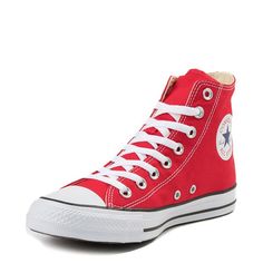 Converse Chuck Taylor All Star Hi Sneaker | Journeys University Red High-top Sneakers For Streetwear, Casual High-top University Red Basketball Shoes, Casual Red Basketball Shoes With Speckled Midsole, Red Casual Basketball Shoes With Speckled Midsole, Casual Mid-top University Red Basketball Shoes, Casual Mid-top Basketball Shoes In University Red, Casual University Red High-top Sneakers For Streetwear, Casual University Red High-top Sneakers With Rubber Sole, Red Cotton Converse Sneakers