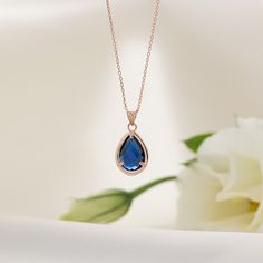 Sapphire Necklace in gold, a timeless piece that exudes elegance. Adorned with a mesmerizing blue minimalist Sapphire teardrop, this September birthstone necklace is perfect for adding a touch of sophistication to any outfit. Crafted with meticulous attention to detail, this jewelry piece is sure to make a lasting impression. Handmade High quality 925 sterling silver unique handcraft for you with Free gift package TECHNICAL INFORMATION - Pendant height:  0.64 inches (16mm) - Pendant width:  0.32 Sapphire Necklace Gold, September Birthstone Necklace, Teardrop Jewelry, Blue Minimalist, Luxe Jewelry, Real Jewelry, Expensive Jewelry, Silver Jewelry Fashion, Gift Package