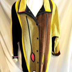 Matti Colored, Comfortable Jacket. There Is A Matching Hand Bag Available For $50. Designer Multicolor Long Sleeve Blazer, Retro Multicolor Collared Outerwear, Designer Long Sleeve Outerwear For Fall, Designer Multicolor Outerwear For Fall, Designer Multicolor Fall Outerwear, Utility Jacket, Hand Bag, Jackets & Coats, Jackets For Women