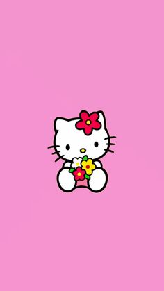 Hello kitty ~ pink ~ wallpaper ~ background ~ flowers Kitty Wallpaper, Hello Kitty Wallpaper