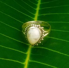 White Turquoise Ring, Howlite Jewelry, Howlite Ring, White Howlite Ring, Rear stone ring, Gifts for her, Solid Silver Ring, Designer Jewelry, Statement ring, Wedding Ring, Water Drop Stone ring, White Marble ring, White Stone Jewelry, Anniversary Gifts, Boho Ring, Hippie Jewelry, One of a kind ring, Minimalist Jewelry, bohemian jewelry, White Marble Ring, Handcrafted Ring Note: 100% Natural White Howlite Gemstone and 92.5% sterling silver metal. We customized the ring according to you birthstone White Open Ring Spiritual Style, Unique Silver Pear-shaped Rings, Handmade White Toe Ring, Silver Teardrop Rings With Spiritual Style, Silver Spiritual Teardrop Ring, Silver Teardrop Cabochon Rings, Spiritual Silver Teardrop Ring, Unique White Gemstone Rings, White Turquoise Ring For Anniversary