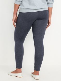 elasticized waistband great for layering sits at waist fitted through hip and thigh hits mid-calf models are approx.  5'9" and wear sizes s (4), l (12), and xl (18) Casual Mid-rise Leggings For Pilates, Casual Hip-length Bottoms For Pilates, Casual Leggings With Comfort Waistband For Pilates, Casual Bottoms With Elastic Waistband For Pilates, Mid-rise Casual Tights For Pilates, Casual Solid Color Full Length Legwear, Comfort Stretch Bottoms With 5-inch Inseam For Pilates, Casual Elastic Legwear, Comfortable Micro-elastic Yoga Bottoms