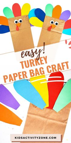 an easy turkey paper bag craft for kids