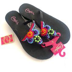 Candies Multicolored Thong Wedge Flip Flops, Size 7-8 New With Tag Lgsf-Rqsd Adjustable Multicolor Wedge Sandals For Vacation, Adjustable Multicolor Wedge Sandals, Multicolor Toe Post Flip Flops For Summer, Multicolor Toe Post Summer Flip Flops, Casual Adjustable Multicolor Wedge Sandals, Adjustable Multicolor Synthetic Flip Flops, Casual Multicolor Adjustable Wedge Sandals, Casual Multicolor Toe Post Flip Flops, Multicolor Toe Post Flip Flops