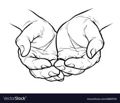 two hands holding each other in black and white