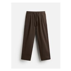 Regular fit pants made of cotton and linen blend fabric. Adjustable elastic waistband with drawstring. Front and back pockets. Relaxed Cotton Pants With Pull-on Style, Summer Pants With Drawstring For Everyday Wear, Casual Cotton Pull-on Pants, Relaxed Solid Color Cotton Pants, Relaxed Cotton Pants In Solid Color, Relaxed Solid Cotton Pants, Relaxed Cotton Straight Pants, Linen Drawstring Relaxed Fit Pants, Linen Drawstring Pants With Relaxed Fit