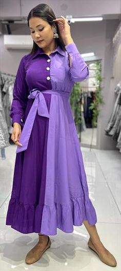 Purple and Violet color Gown in Crepe Silk fabric with Thread work Elegant Multicolor Long Sleeve Gown, Kurta Pajama Men, Kaftan Tops, Bollywood Bridal, Party Wear Gown, Wedding Sherwani, Lehenga Style, Violet Color, Thread Work