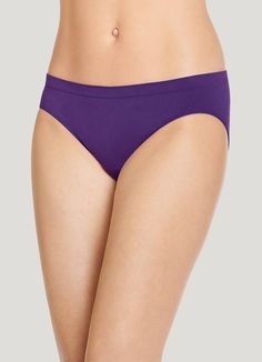 The Jockey® Smooth & Shine Seamfree Bikini women's underwear features soft, stretchy fabric with a barely-there feel. A dig-free waistband offers a smooth silhouette under your outfit. The modern cut provides a lower-rise fit and flattering look. | Jockey® Smooth & Shine Seamfree Bikini in Irresistible Violet Seamless Full Coverage Swimwear With Minimal Stretch, Modern Stretch Smoothing Swimwear, Modern Smoothing Stretch Swimwear, Modern Stretch Swimwear With Smoothing Details, Modern Stretch Swimwear With Smoothing, Fitted Full Coverage Swimwear With Soft Touch, Soft Touch Fitted Full Coverage Swimwear, Supportive Smoothing Brief Swimwear, Supportive Smoothing Swimwear Briefs