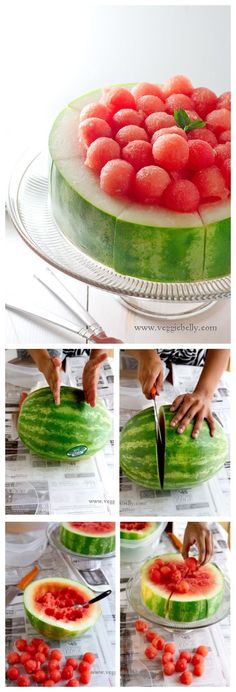 how to make a watermelon cake step by step instructions on how to cut it