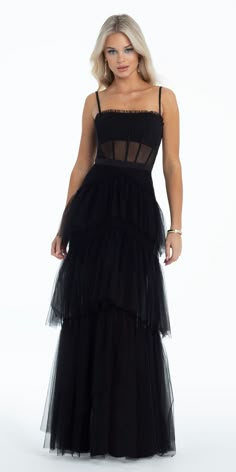 Camille La Vie Sheer Mesh Corset Tiered A Line Dress missy / 6 / black Prom 2022, Mesh Corset, Prom Ideas, School Dances, Solid Color Dress, Dress Inspo, Gala Dresses, Dress Inspiration, Color Dress