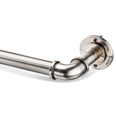 a stainless steel toilet roll holder on a white background