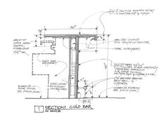 an architectural drawing shows the details for a new kitchen and living room, as well as how to design it